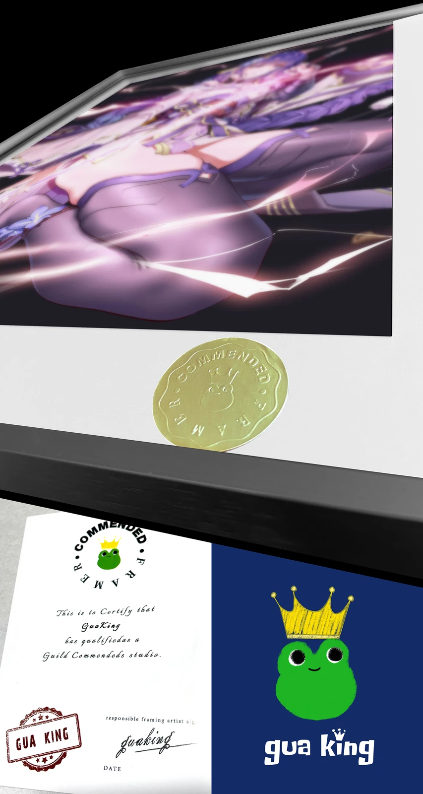 A3 & 4K Size One Slash of No Conception Raiden Shogun Decorative Painting - Genshin Impact Decoration Painting - HuangGua Studio - Image 4