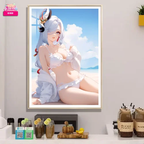Swimsuit Ver. Shenhe Decorative Painting - Genshin Impact Decorative Painting - AMaoHuaShe Studio - Image 2