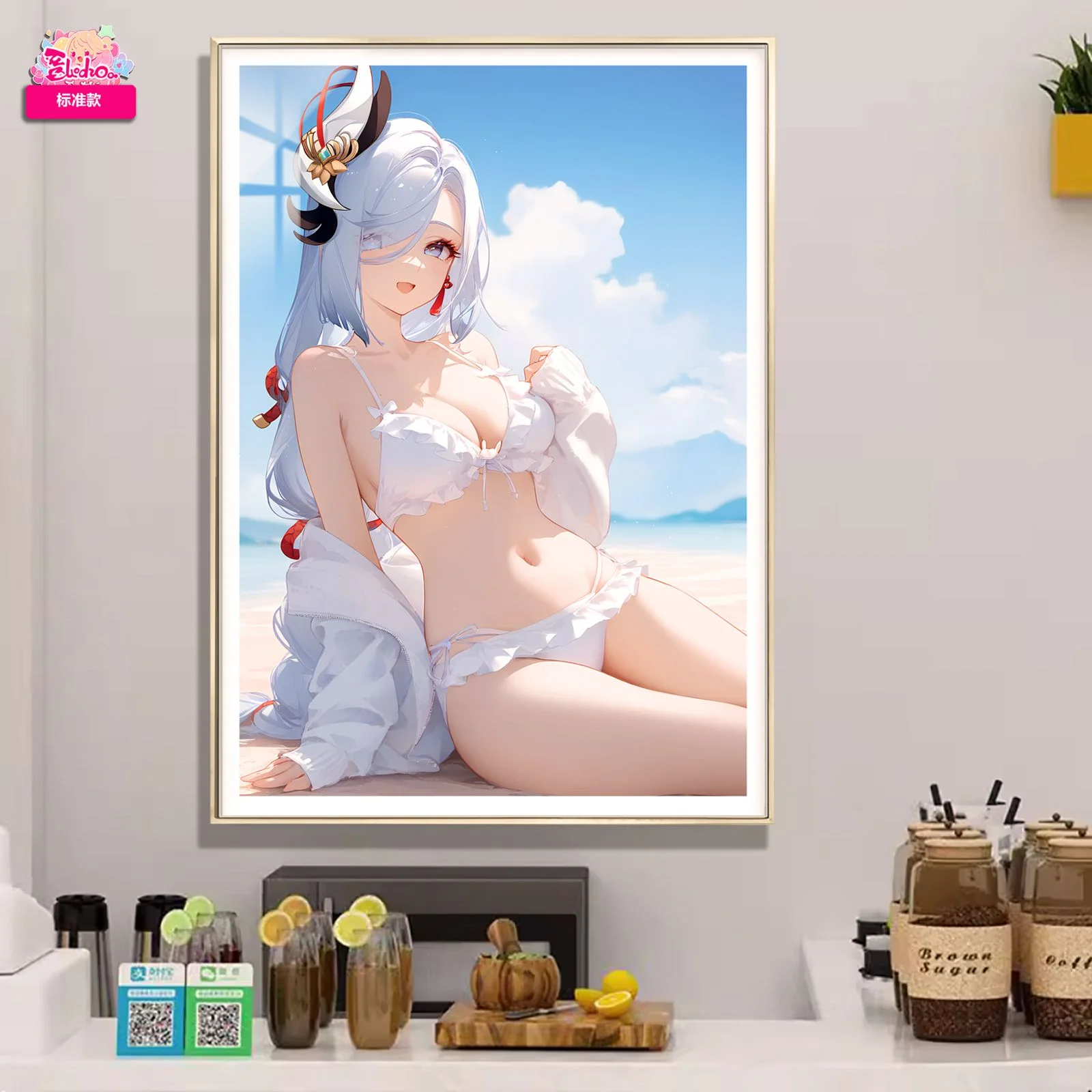 Swimsuit Ver. Shenhe Decorative Painting - Genshin Impact Decorative Painting - AMaoHuaShe Studio - Image 2