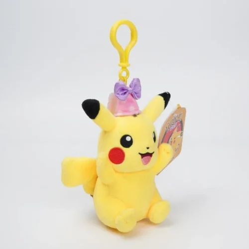 Licensed Pink Party Hat Pikachu Super Soft Short Plush Doll Charms - Free Shipping - Pokemon [In Stock] - Image 2