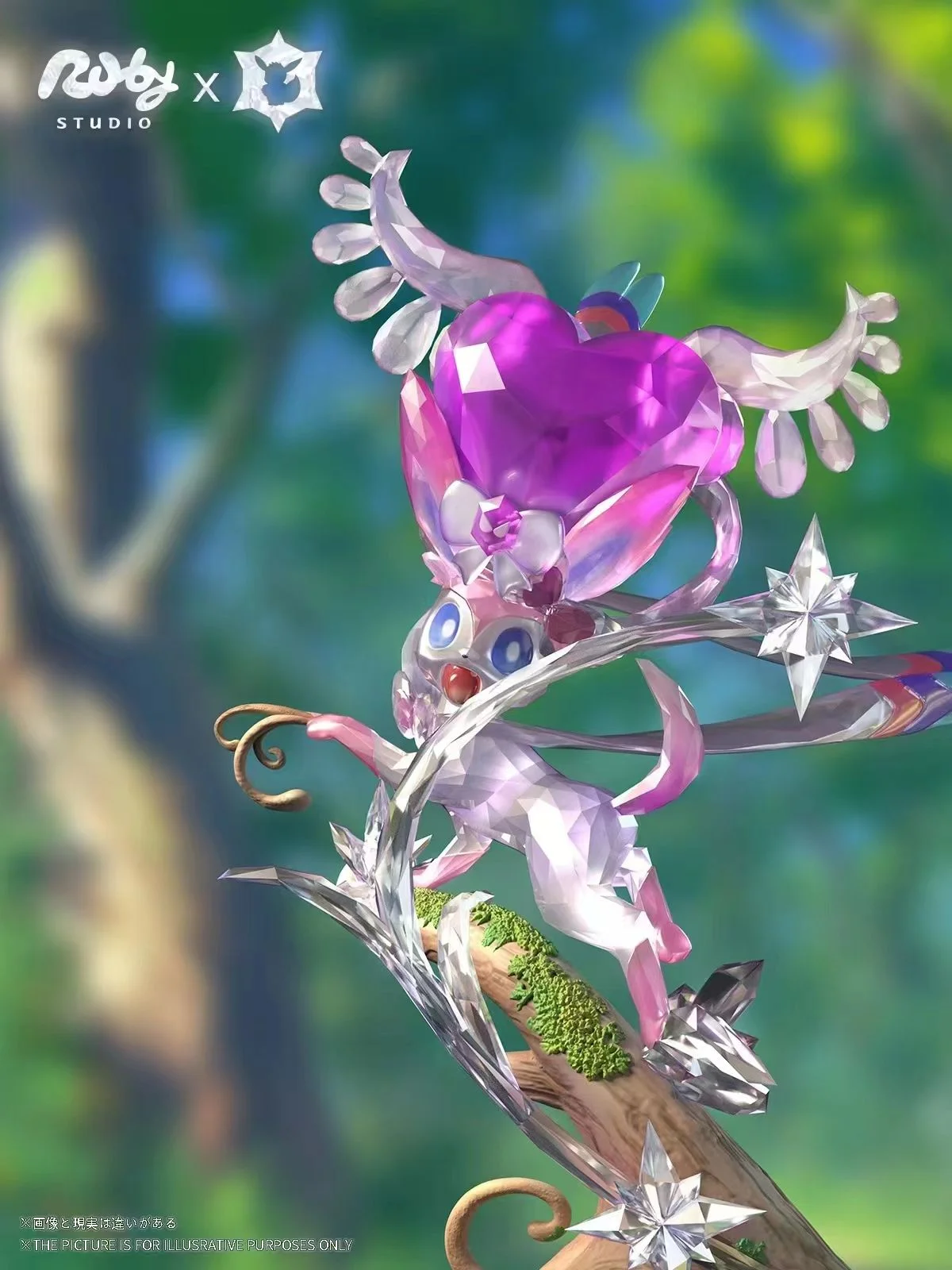 Terastallized Eevee Forest Series 001 Sylveon & Eevee - Pokemon Resin Statue - Ruby Studio - Image 5