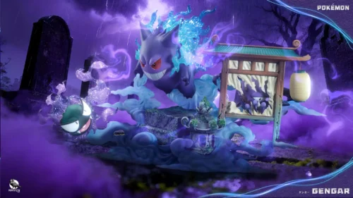 Hyakki Yagyo Series 001 Gengar with LED - Pokemon Resin Statue - RAVEN Studio - Image 1