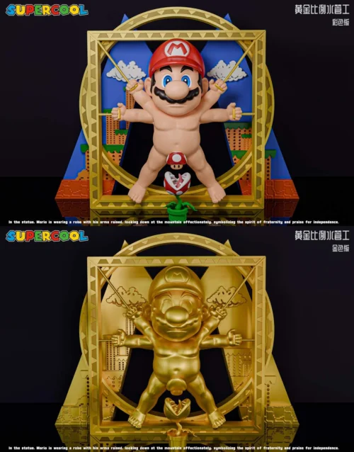 Vitruvian Man Mario - Super Mario Resin Statue - SUPERCOOL Studio - Image 1