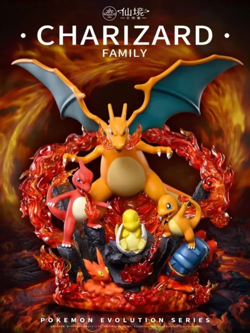 1/20 Scale World Zukan Pokemon Evolution Series 002 Charizard Family with LED - Pokemon Resin Statue - Fairyland Studio [Pre-Order] - Image 1