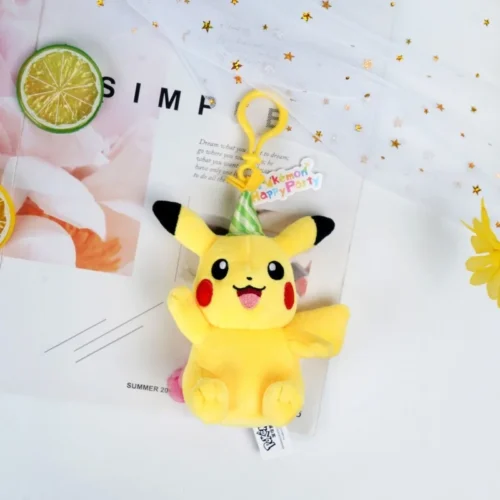 Licensed Green Party Hat Pikachu Super Soft Short Plush Doll Charms - Free Shipping - Pokemon [In Stock] - Image 1