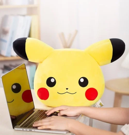 Licensed Head Pikachu Super Soft Short Plush Doll Pillow - Free Shipping - Pokemon [In Stock] - Image 1
