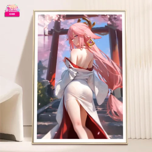 Spring Season Yae Miko Decorative Painting - Genshin Impact Decorative Painting - AMaoHuaShe Studio - Image 2