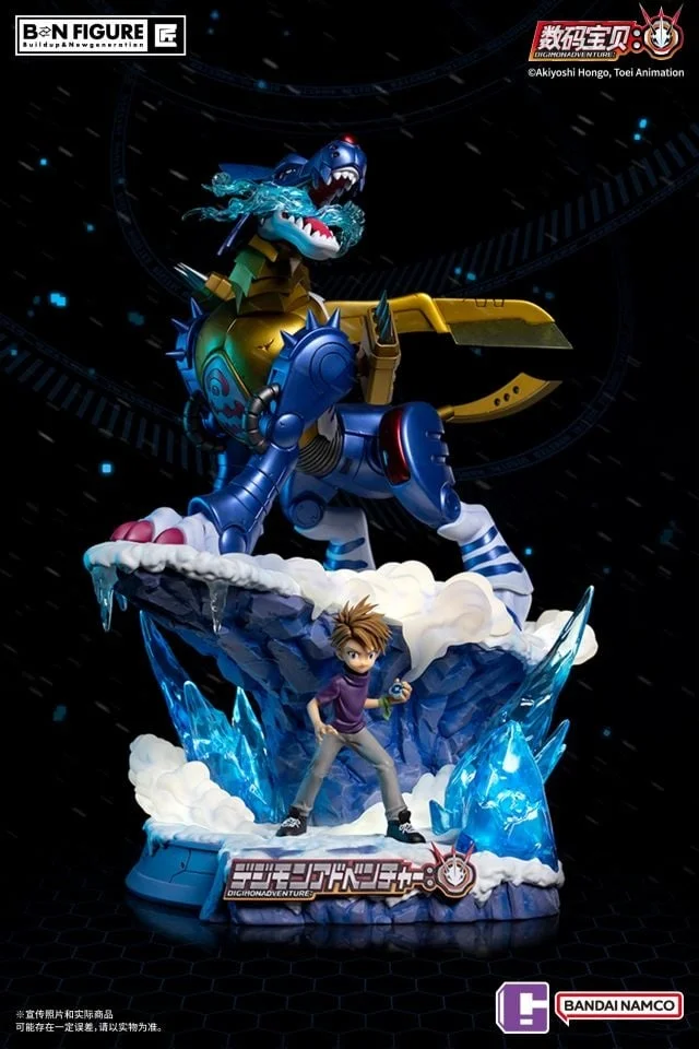 Yamato Matt Ishida & Metal Garurumon with LED - Digimon Official Resin Statue - BANDAI NAMCO - Image 1