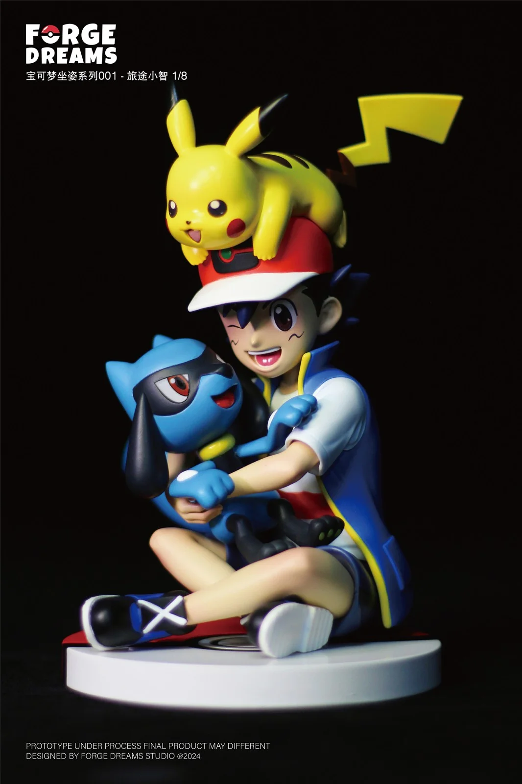 1/20 & 1/8 Scale World Zukan Journey Ash Ketchum & Pikachu & Riolu - Pokemon Resin Statue - Forge Dreams Studio - Image 2