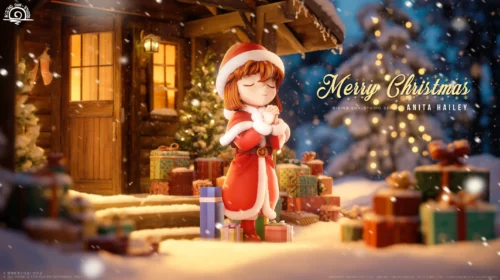 Christmas Praying Ai Haibara - Detective Conan Statue - Rising Sun-Studios