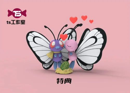 1/20 Scale World Zukan Butterfree Family - Pokemon Resin Statue - TS Studios - Image 1