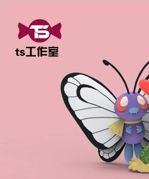 1/20 Scale World Zukan Butterfree Family - Pokemon Resin Statue - TS Studios - Image 2