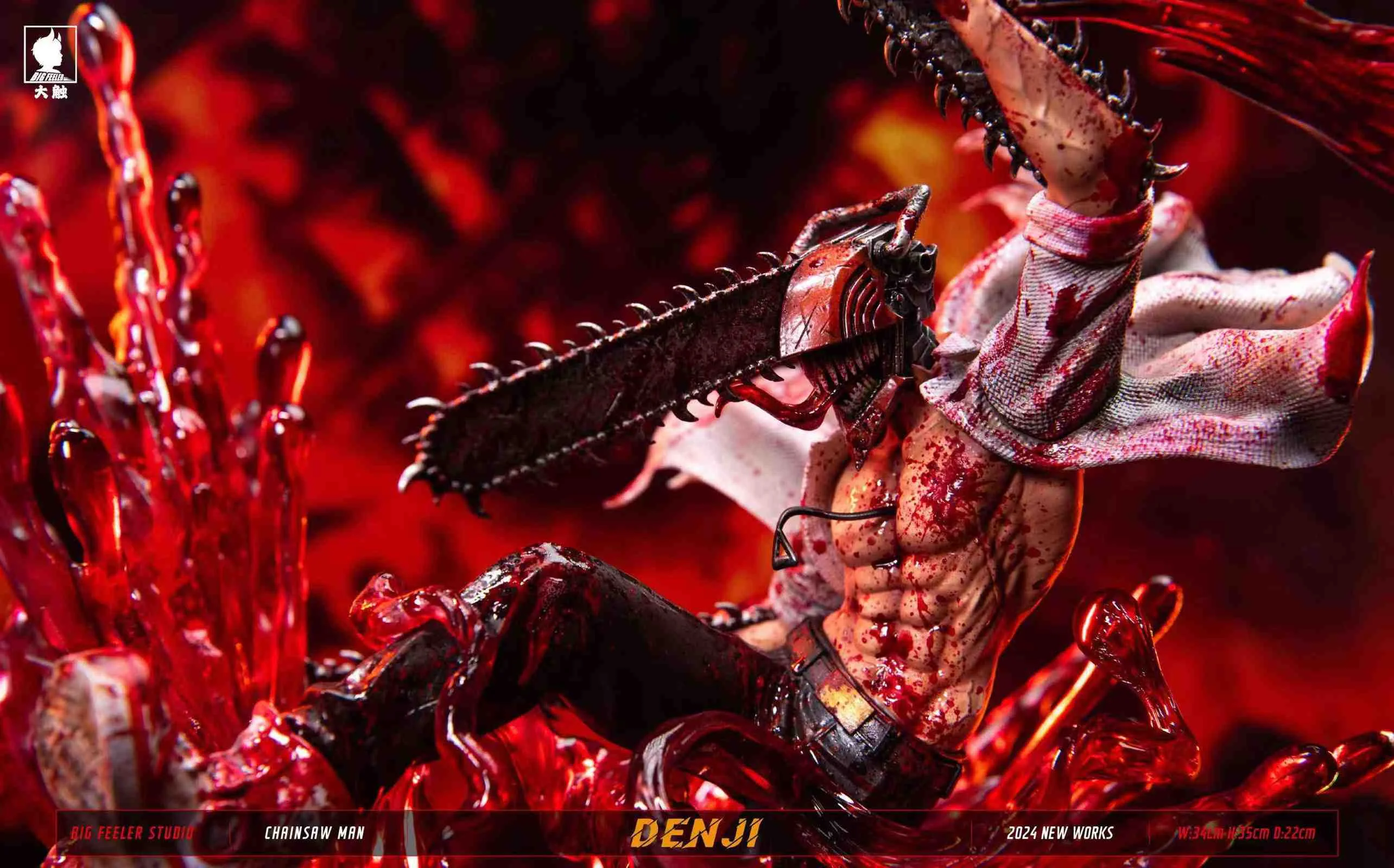Rampage Denji with LED - Chainsaw Man Resin Statue - Big Feeler Studio - Image 5
