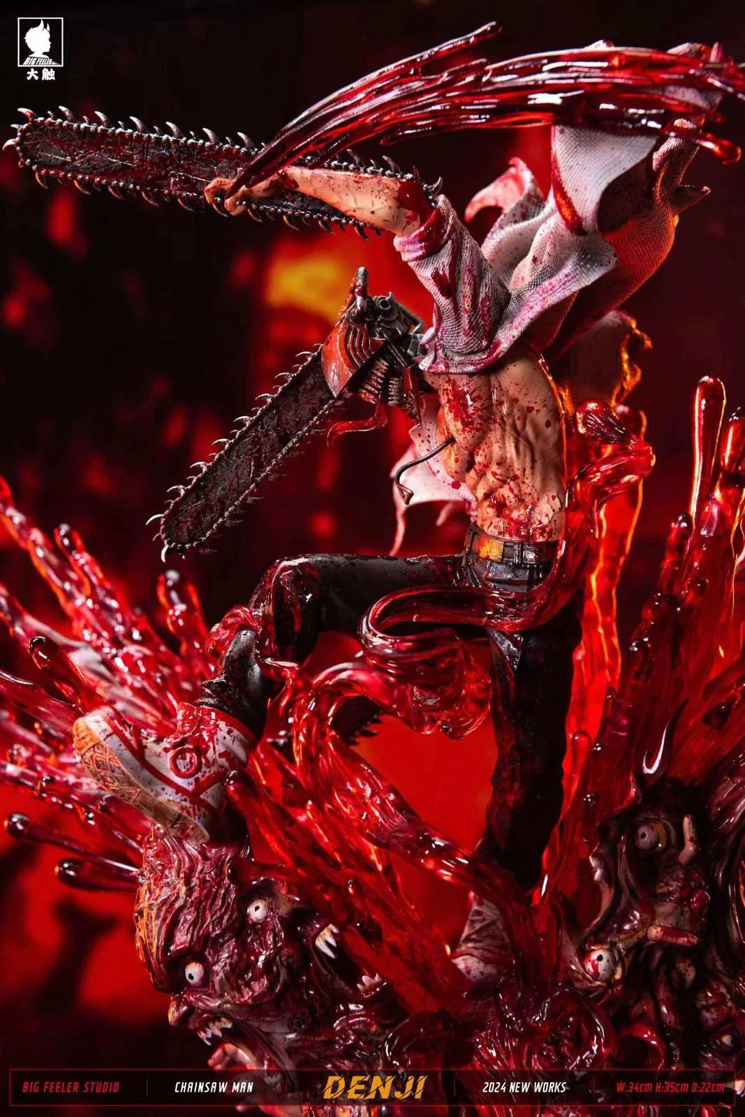 Rampage Denji with LED - Chainsaw Man Resin Statue - Big Feeler Studio - Image 8