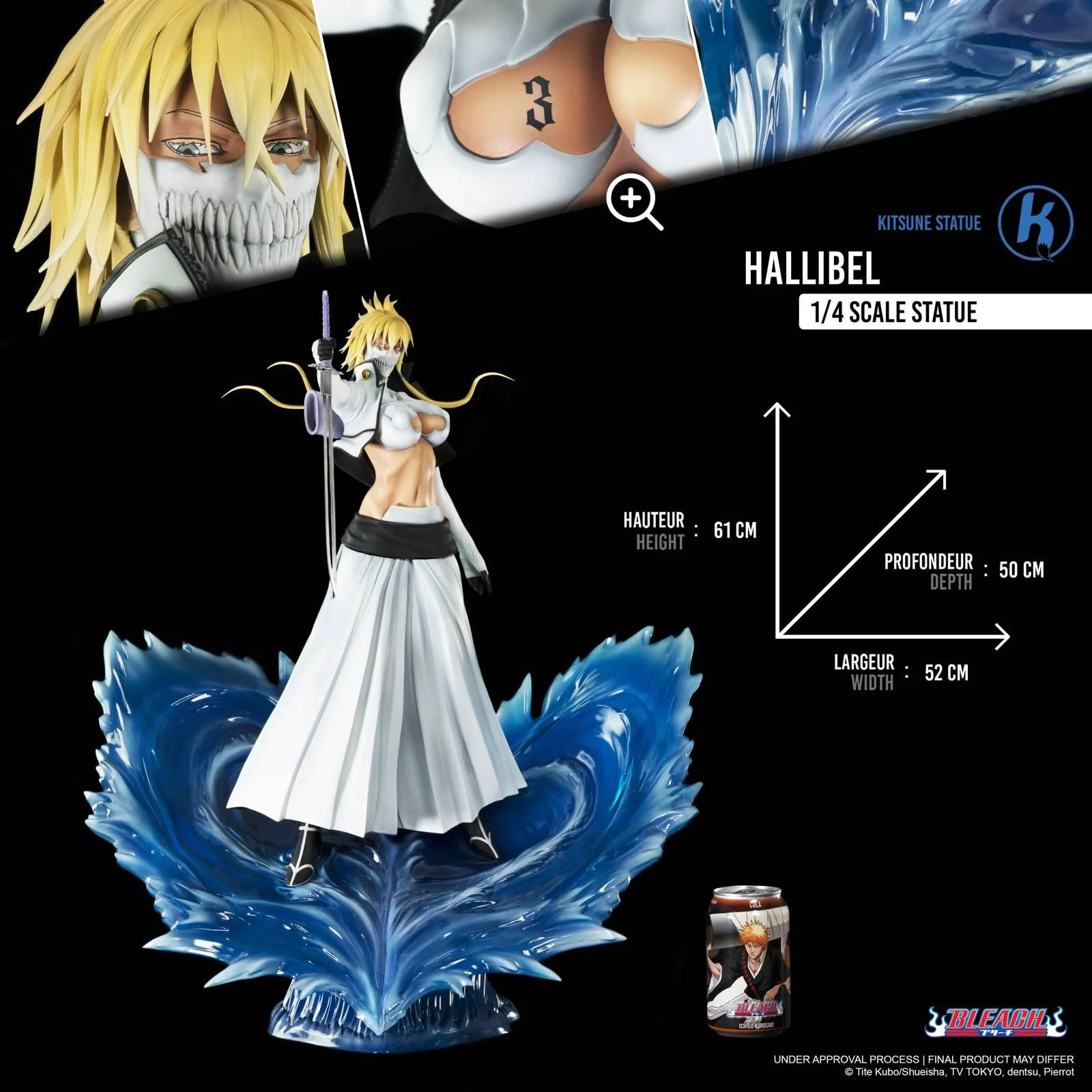 1/4 Scale Licensed Tres 3rd Espada Tier Harribel - Bleach Resin Statue - Kitsune Statue - Image 16
