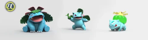 1/20 Scale World Zukan Evolution of Venusaur Set & Pikachu - Pokemon Statue - EC-Studio - Image 2