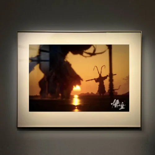 Sunset Scene Wukong Decorative Painting - Black Myth: Wukong Decorative Painting - AMaoHuaShe Studio - Image 1