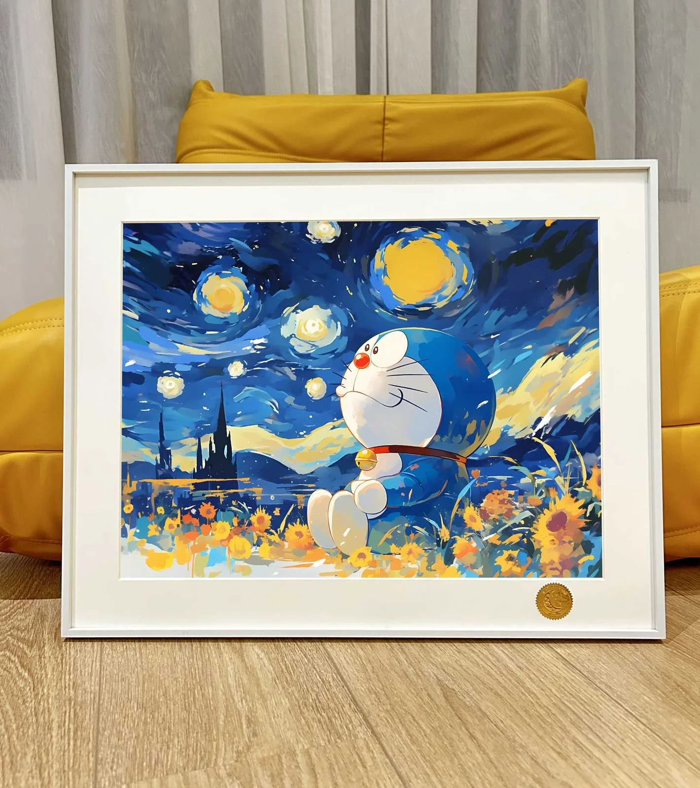 The Starry Night Doraemon Decorative Painting - Doraemon - Xingkong Studio - Image 1