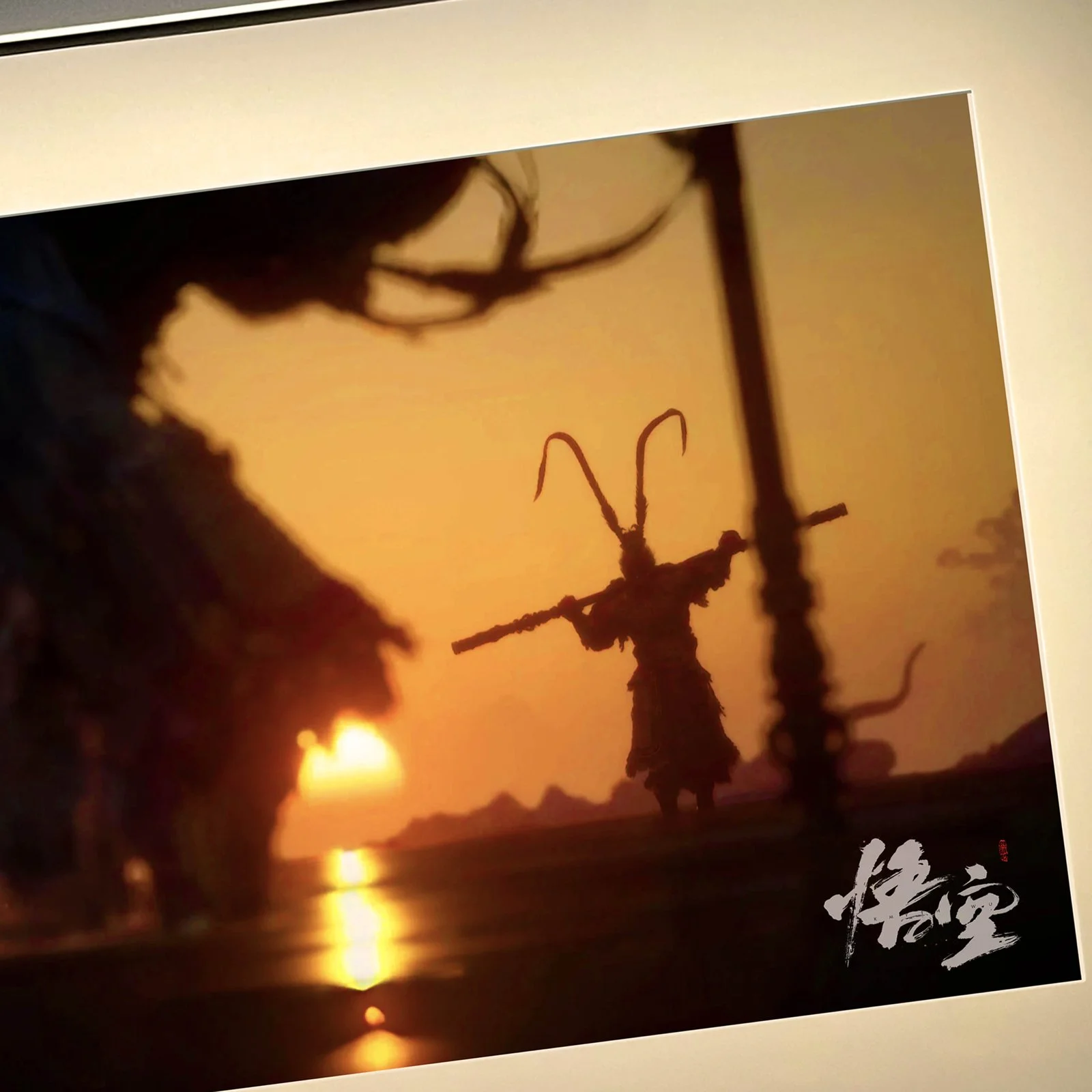 Sunset Scene Wukong Decorative Painting - Black Myth: Wukong Decorative Painting - AMaoHuaShe Studio - Image 3