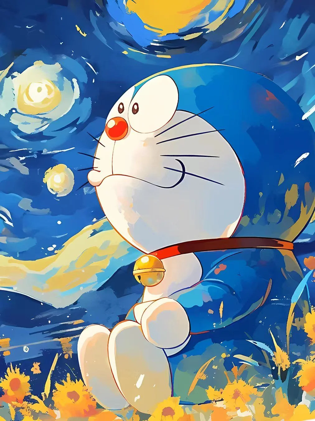 The Starry Night Doraemon Decorative Painting - Doraemon - Xingkong Studio - Image 3
