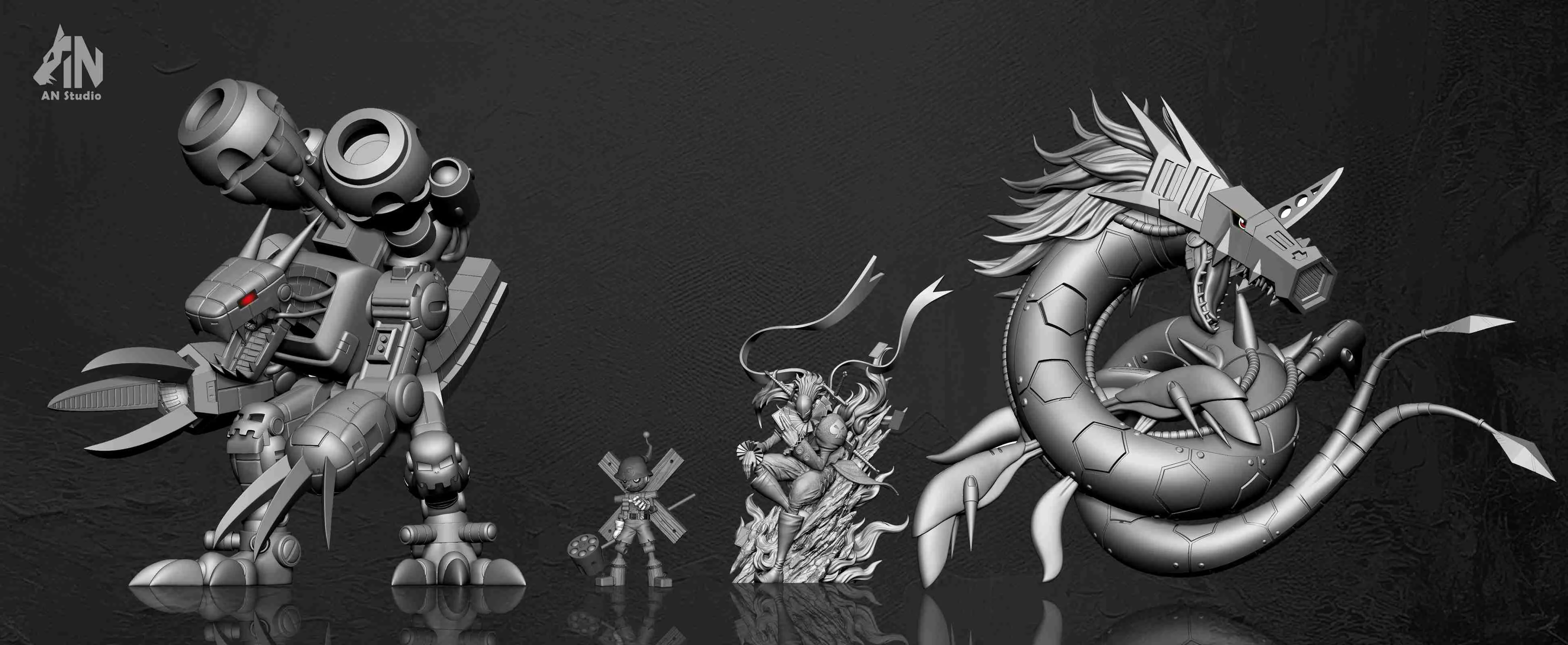 Dark Masters MetalSeadramon - Digimon Resin Statue - An-Studios - Image 3