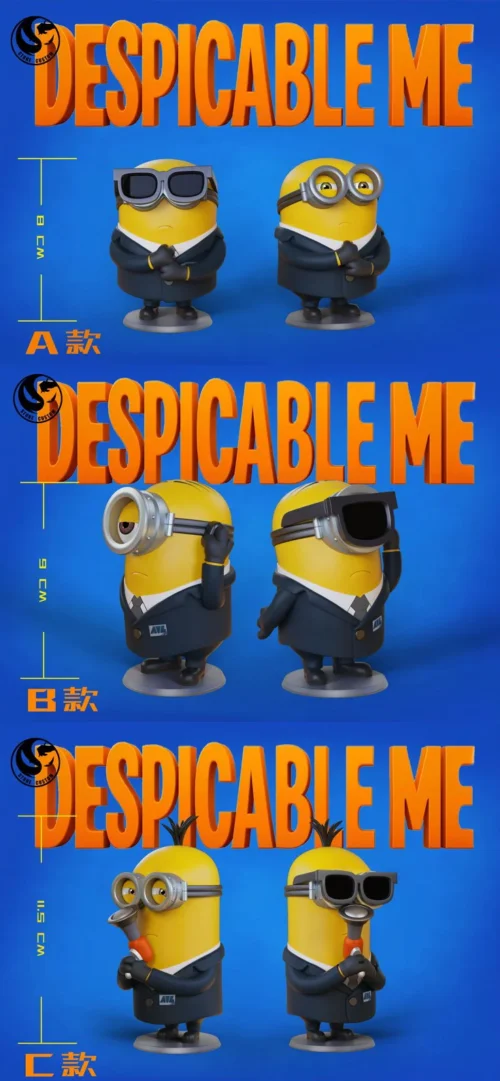 Small & Big Scale Agent Trio Minions - Despicable Me Resin Statue - ST Studios - Image 1