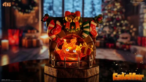 Christmas Calcifer with LED - Howl's Moving Castle Resin Statue - LongMiao Studio