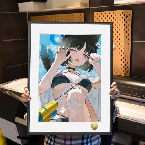 A3 & 4K Size Water Funk Kiryuu Kikyou Decorative Painting - Blue Archive Decoration Painting - HuangGua Studio