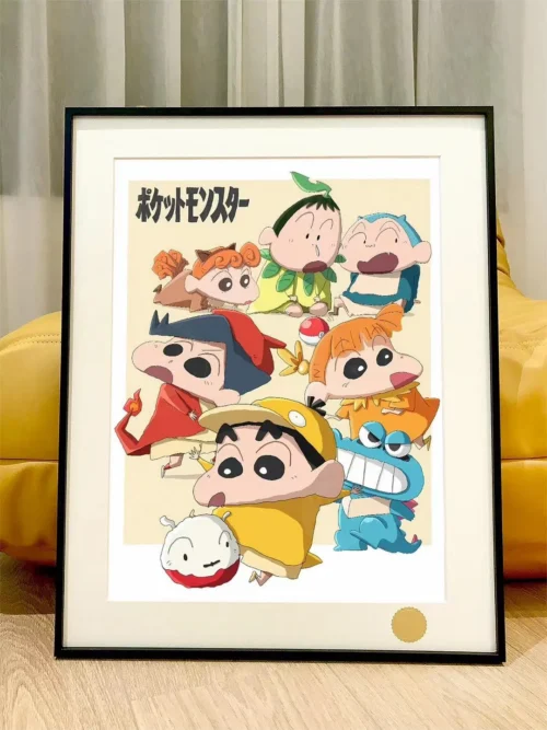 Pokemon Trainer Kasukabe Defence Force Decorative Painting - Pokemon Crayon Shin-chan - Xingkong Studio