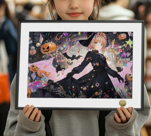 A3 & 4K Size Halloween Suit Ver. Sakura Kinomoto Decorative Painting - Cardcaptor Sakura (CCS) Decoration Painting - HuangGua Studio