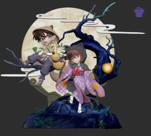 Hyakki Yagyo Conan Edogawa & Ai Haibara - Detective Conan Resin Statue - Cake Studio