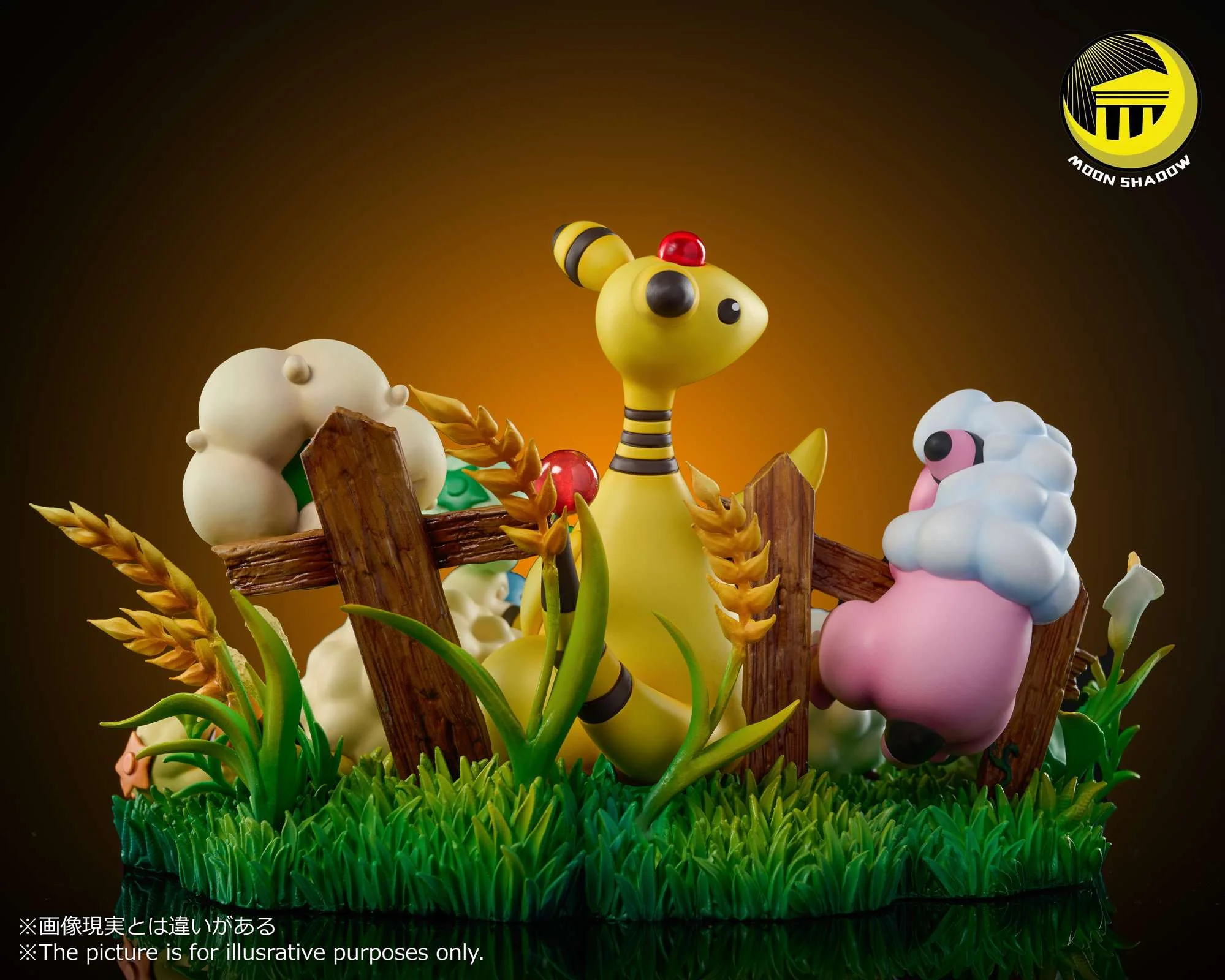 Natural Scene Series Ampharos Family - Pokemon Resin Statue - Moon Shadow Studios - Image 4