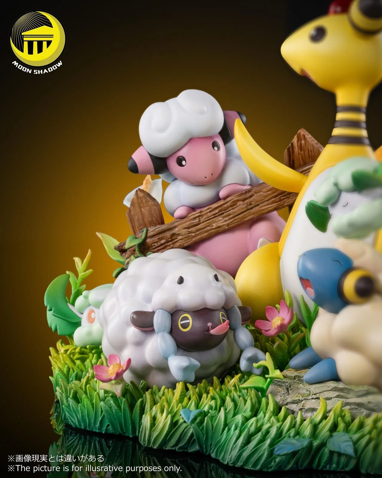 Natural Scene Series Ampharos Family - Pokemon Resin Statue - Moon Shadow Studios - Image 5