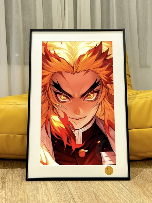 Handsome Flame Hashira Kyojuro Rengoku Decorative Painting - Demon Slayer: Kimetsu No Yaiba - Xingkong Studio