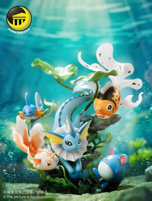 Natural Series Vaporeon & Goldeen & Seaking & Mudkip & Marill - Pokemon Resin Statue - Moon Shadow Studios - Image 1