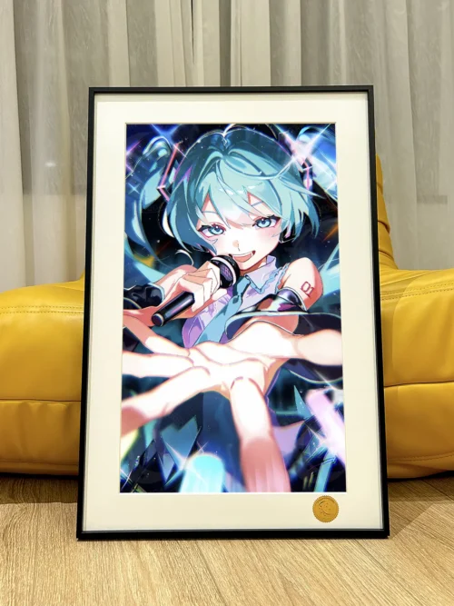 Hatsune Miku with Mic Decorative Painting - VOCALOID - Xingkong Studio