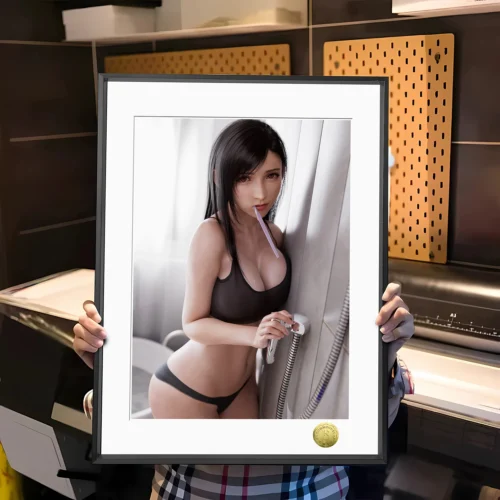 A3 & 4K Size Morning Allure Tifa Lockhart Decorative Painting - (FF7) Final Fantasy VII Decoration Painting - HuangGua Studio - Image 1