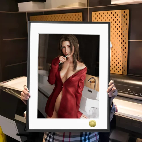 A3 & 4K Size Morning Allure Aerith Gainsborough Decorative Painting - (FF7) Final Fantasy VII Decoration Painting - HuangGua Studio - Image 1