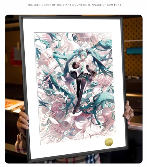A3 & 4K Size Singer Hatsune Miku Decorative Painting - VOCALOID Decoration Painting - HuangGua Studio - Image 2