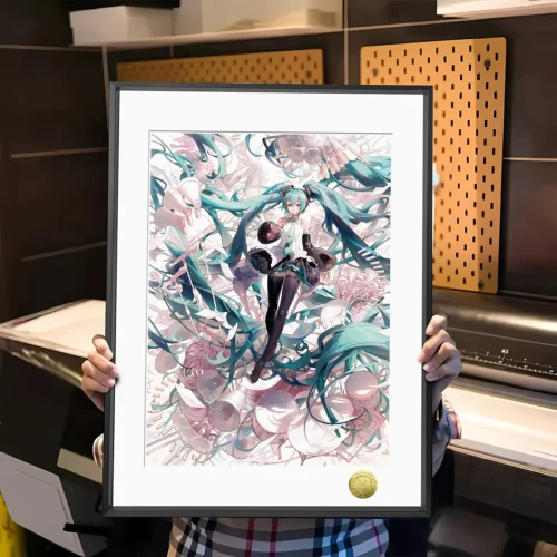 A3 & 4K Size Singer Hatsune Miku Decorative Painting - VOCALOID Decoration Painting - HuangGua Studio - Image 1