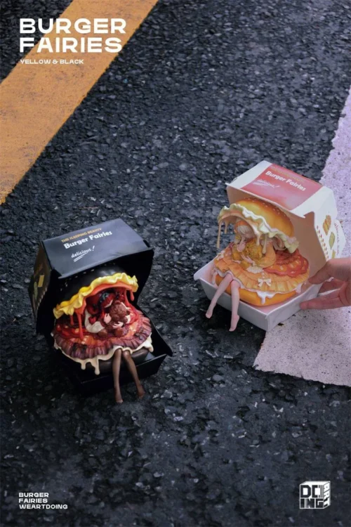 Burger Fairies Series Sweetheart Cheese Chicken Burger & Angus Beef Burger - Original Design Resin Statue - WeArtDoing