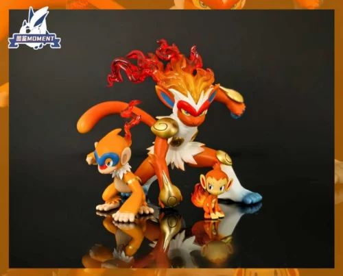 1/20 Scale World Zukan Evolution of Infernape Set - Pokemon Resin Statue - Tujian MOMENT Studios - Image 1