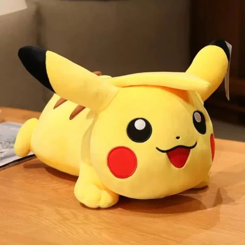 Licensed Lying Down Laugh Pikachu Super Soft Short Plush Doll - Free Shipping - Pokemon