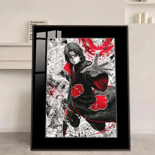 Black-and-White Comic Style Itachi Uchiha Decorative Painting - Naruto Decorative Painting - JuZi Studio
