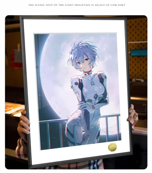 A3 & 4K Size Rei Ayanami Under Moon Decorative Painting - (EVA) Neon Genesis EVAngelion Decoration Painting - HuangGua Studio - Image 2