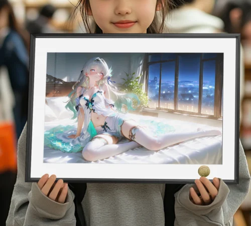 A3 & 4K Size White Stocking Firefly Decorative Painting - Honkai: Star Rail Decoration Painting - HuangGua Studio - Image 1