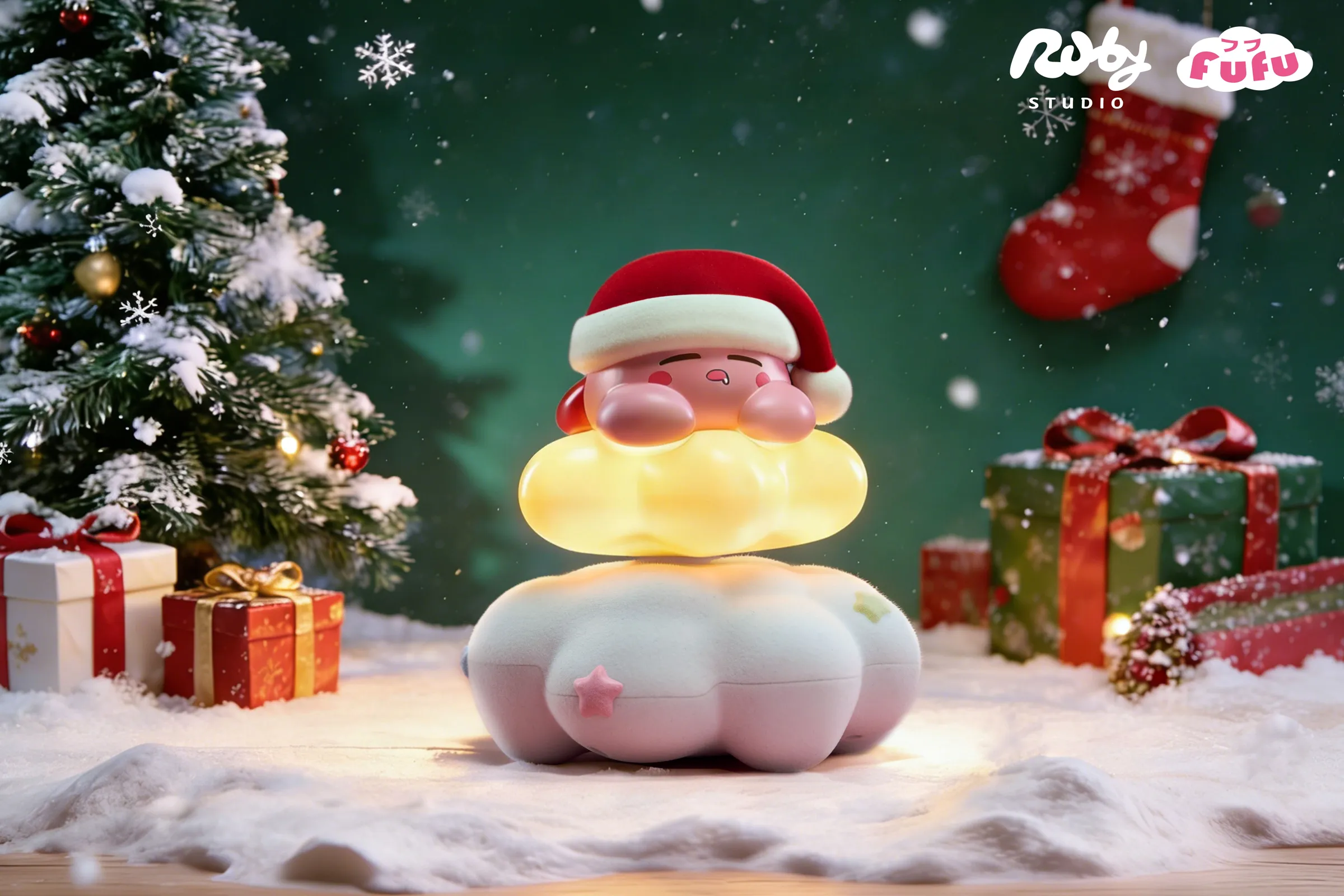 Christmas Special Ver. Sweet Dream Kirby with LED - Kirby Statue - Ruby Studio - Image 1