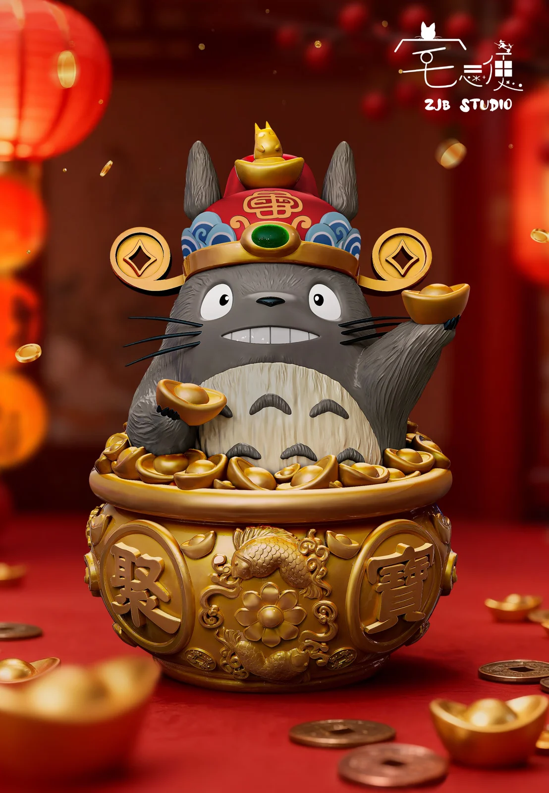 Wealth Totoro - My Neighbor Totoro Resin Statue - ZJB Studio - Image 1