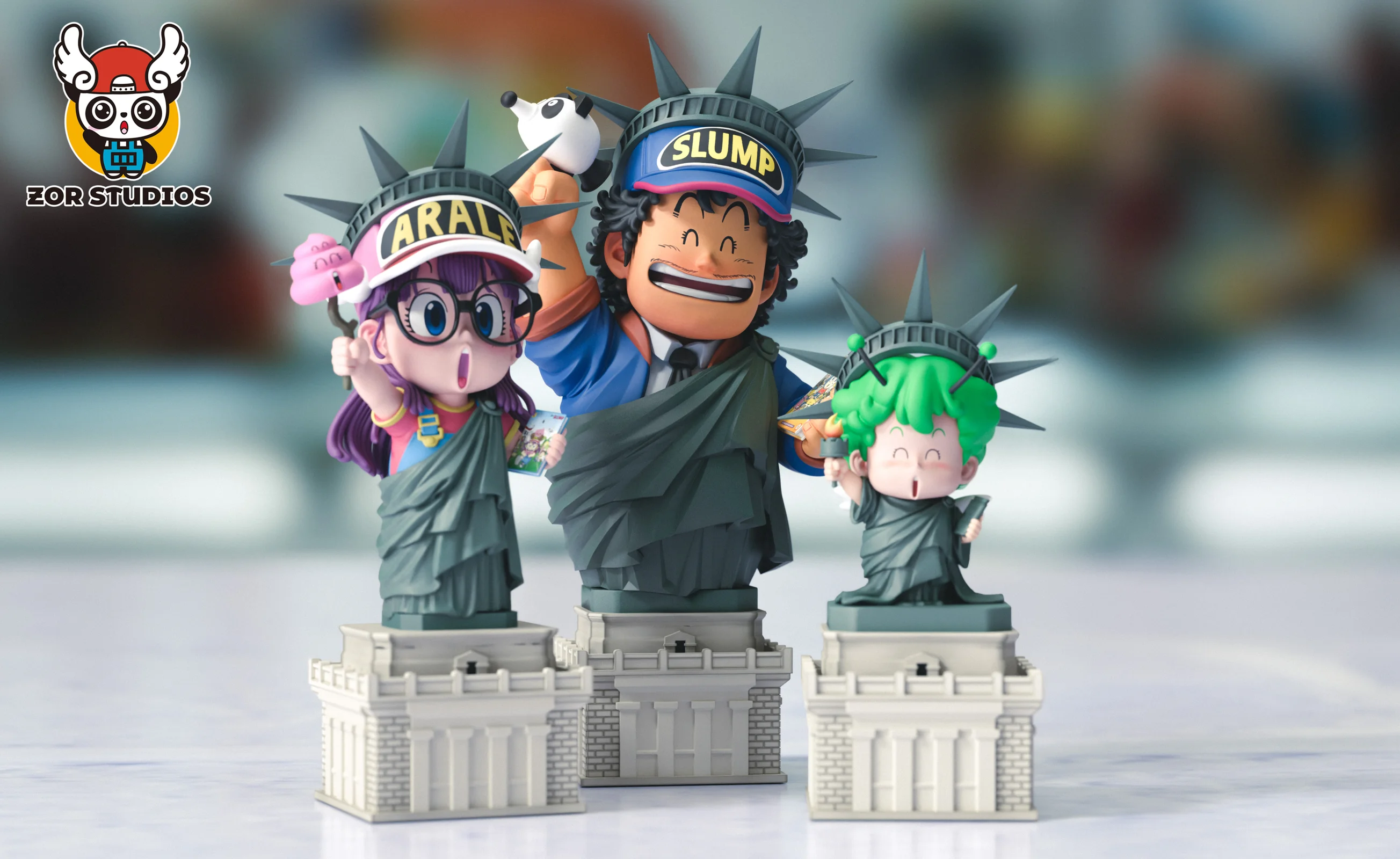 WCF Scale Liberty Cosplay Arare/ Arale Team - Dr. Slump Resin Statue - ZOR Studios - Image 2