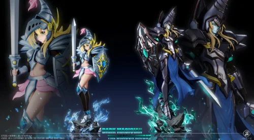 Dragon Knight Series Dark Magician & Dark Magician Girl - Duel Monsters/ Yu-Gi-Oh! Resin Statue - BBSD Studio - Image 2